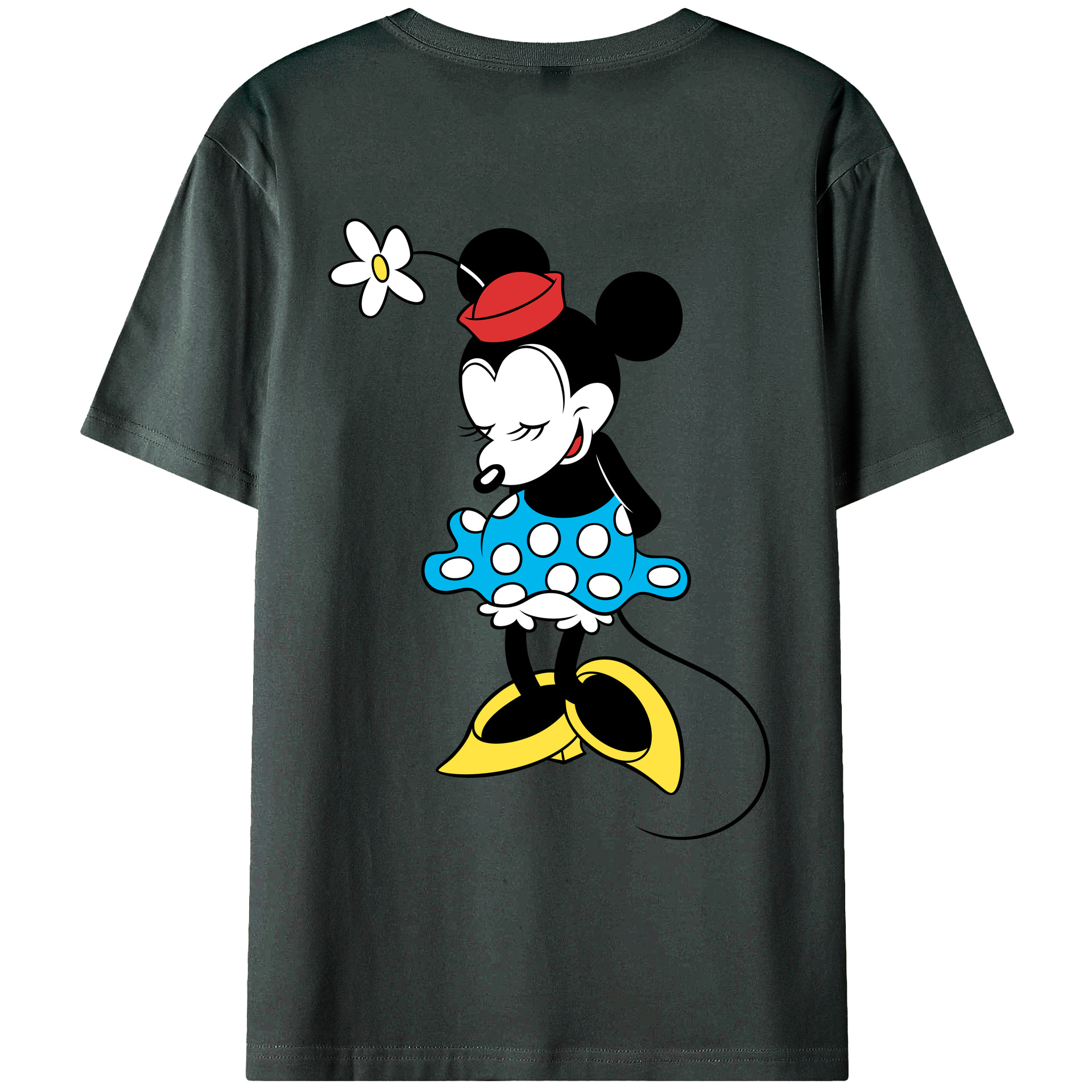 ミッキーマウス Mickey Mouse 綿100％ メンズ半袖Tシャツ（バックプリント） 通気性